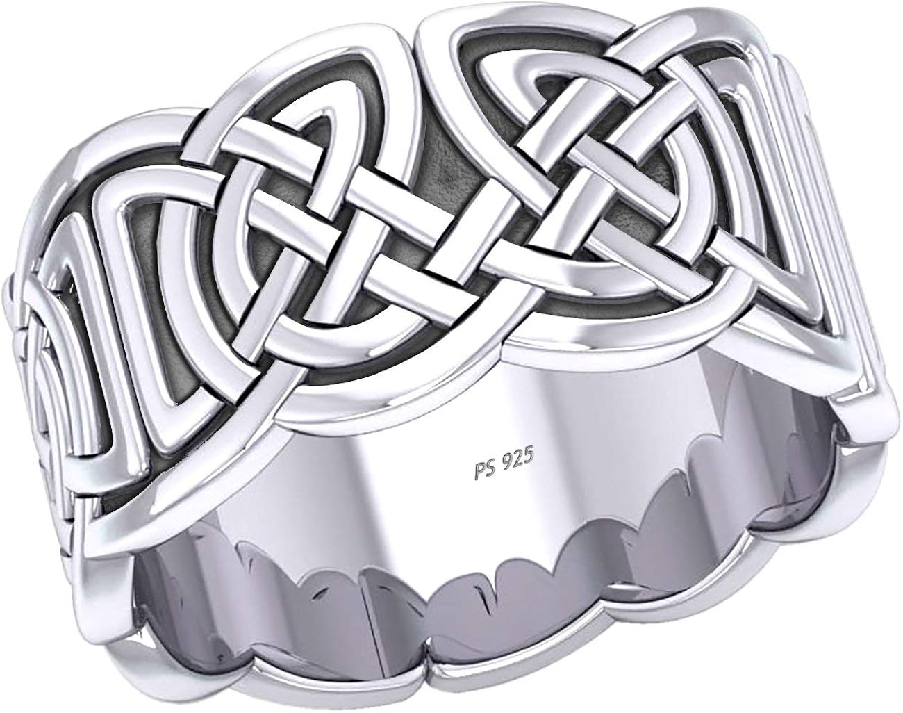 US Jewels Men's 925 Sterling Silver Irish Celtic Endless or Love Knot