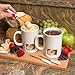 Evelots Fondue Mugs,2 Mugs,4 Forks & 8 Votive Candles-Minor Defects-14 Piece Set