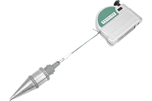 HYUDUO Plumb Bob, Alloy Steel Vertical Measuring Tool, Plumb Bob with Magnetic Recoil Cord Box for Woodworking (6 Meters)