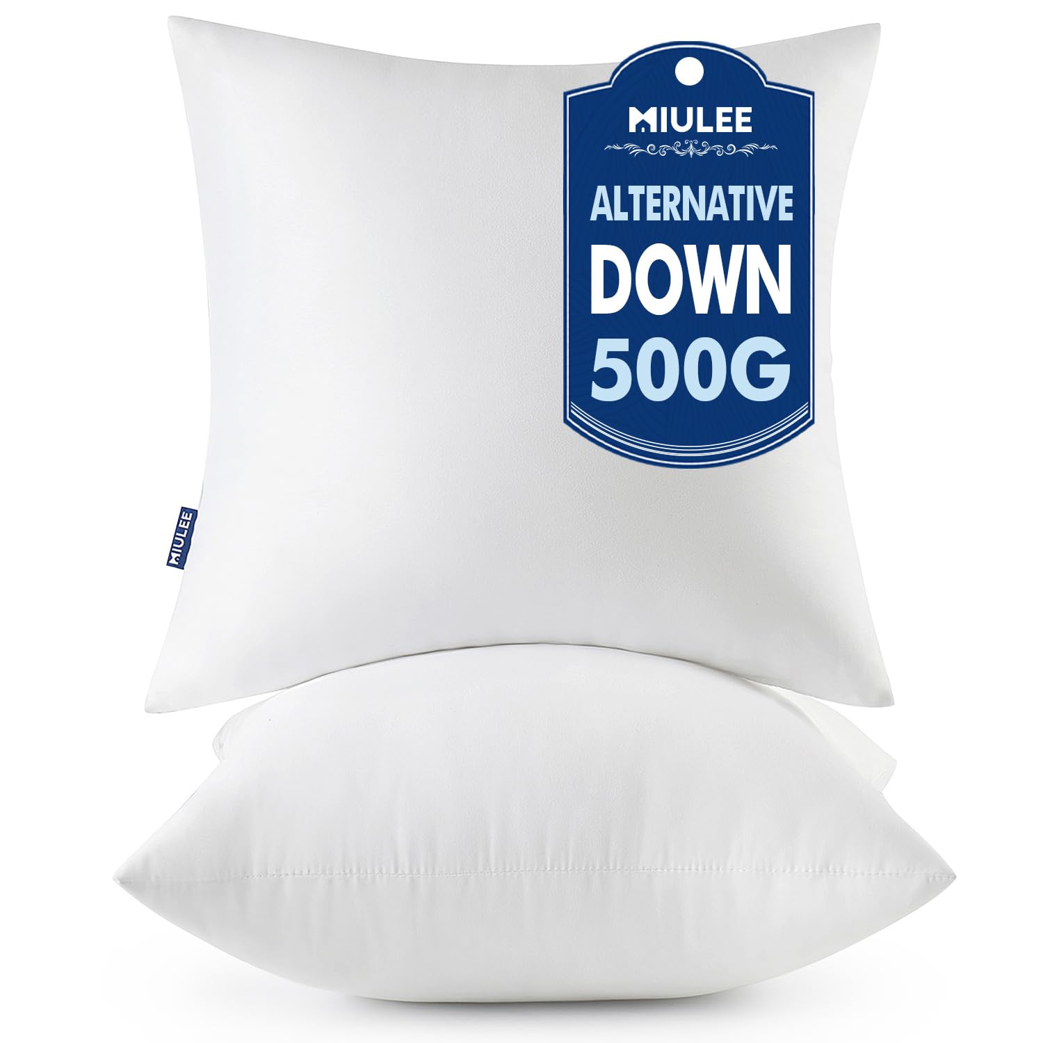 Photo 1 of MIULEE Throw Pillows Inserts, Pack of 2 18x18 Inch 100% Virgin Fiber Filling Bed Couch Pillows