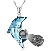 TOUPOP Dolphin Gifts for Women Sterling Silver Dolphin Crystal Pendant Necklace Jewelry Gifts for Women Mom on the Birthday Beach Mothers Day Graduation