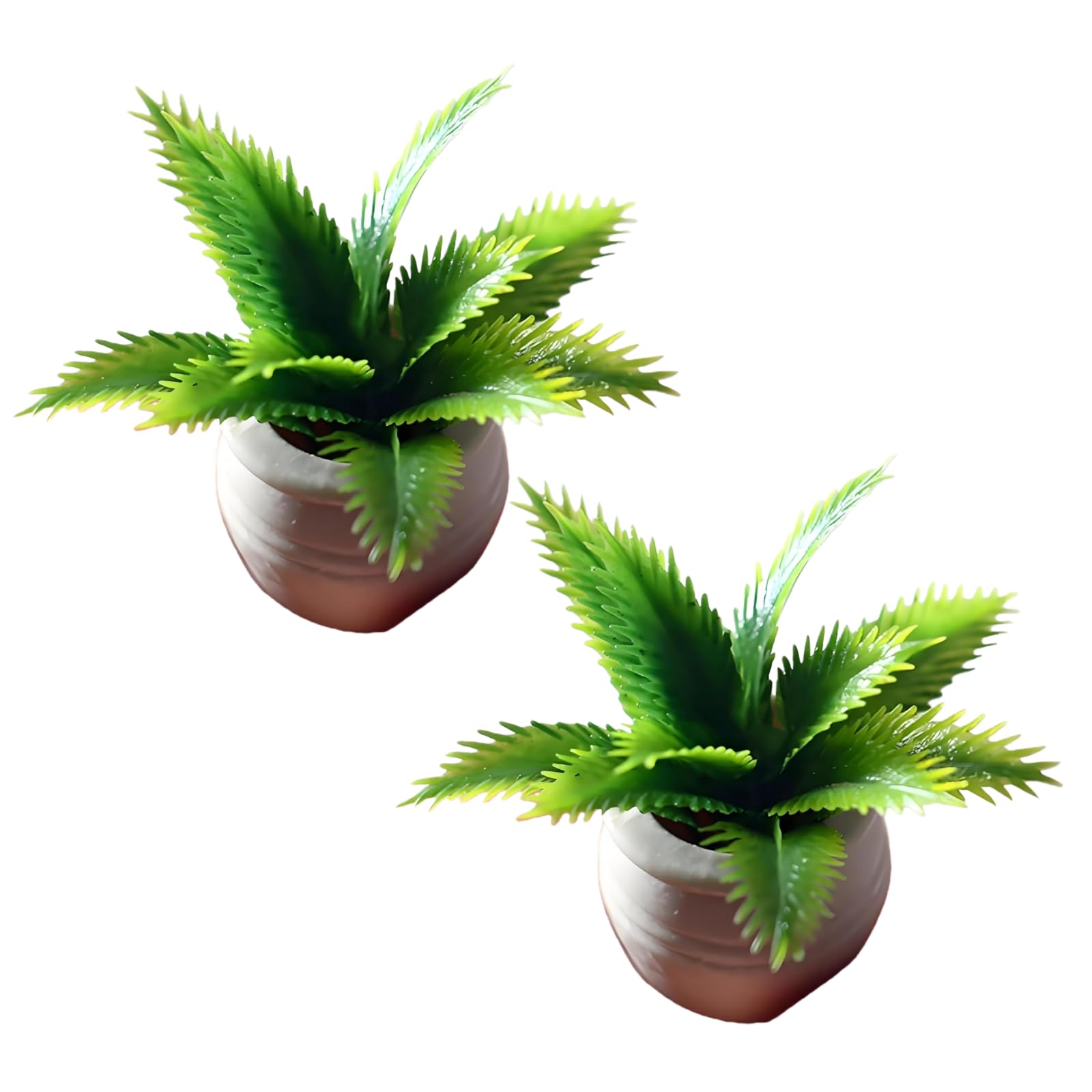 2Pcs Miniature Plant Accessory, Green Potted Plant, 1:12 Scale, Suitable for Home and car Decoration
