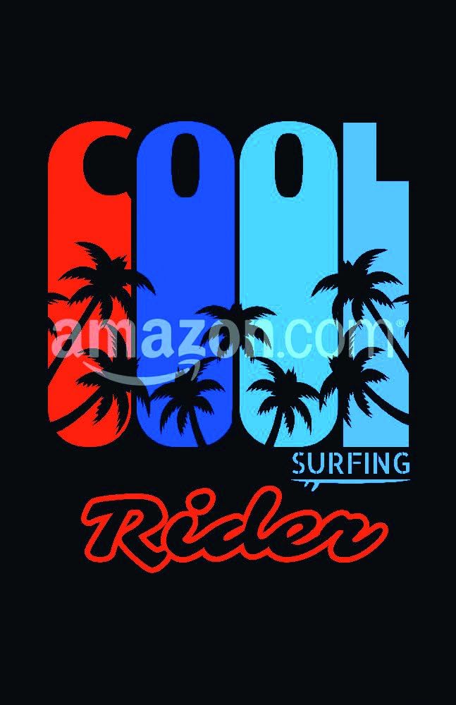 Vector Illustration on The Theme of surf and Surfing. Slogan: Cool Rider. Typography, t-Shirt Graphics, Poster, Banner, Flyer, Postcard Poster Print, 11" x 17"