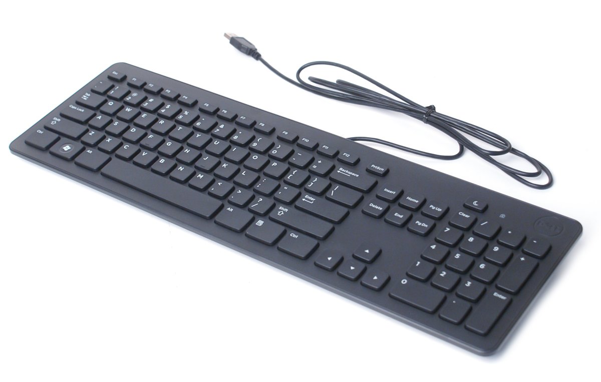 Genuine Dell F8M3Y, KB113P USB Wired Slim Black Quiet Computer Keyboard For Desktop