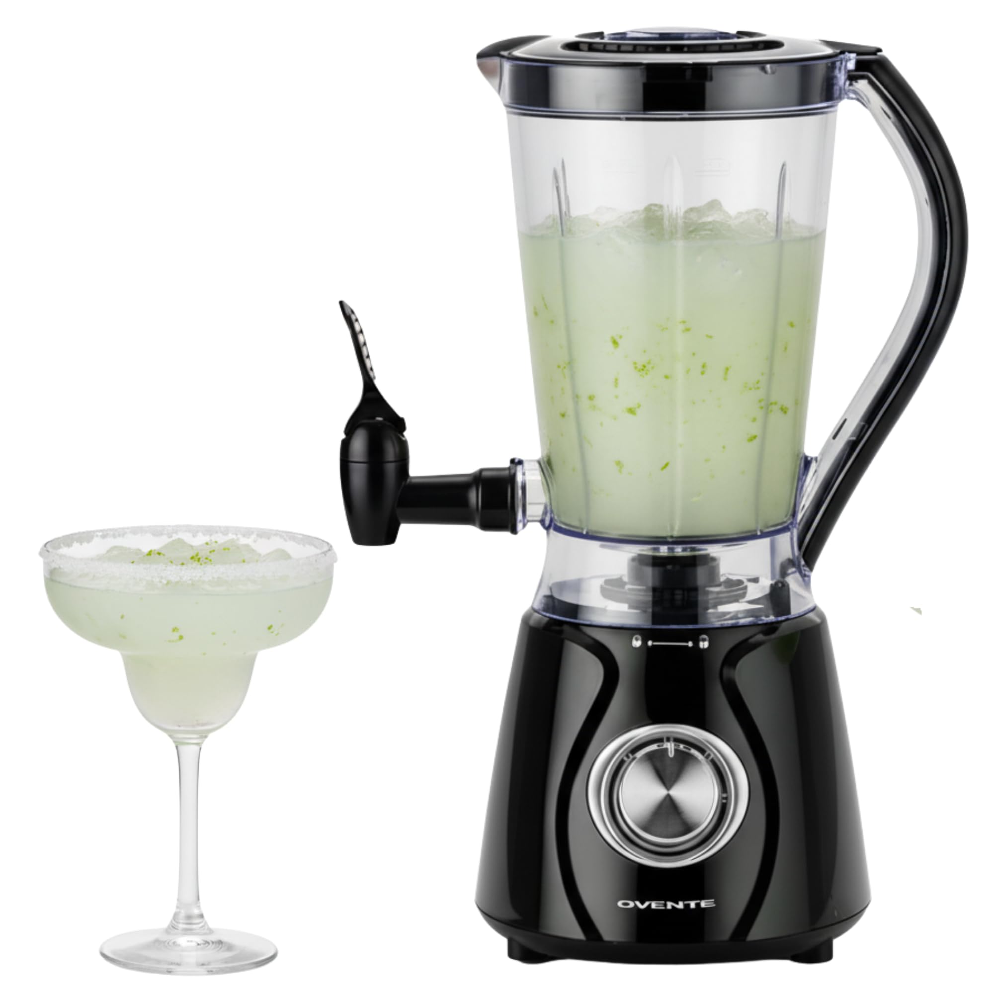 Photo 1 of OVENTE Margarita Machine and Frozen Drink Maker with 350W Power, Easy Spout Dispenser, Stainless Steel Blade, 48-Ounce Electric Blender for Smoothies, Margaritas, Daiquiris and Slushies, Black BPM12B