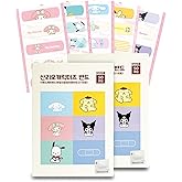(1+1) Cute Cat Friends Adhesive Bandages First Aid Bandages with Cute Designs, 50 Count (B), Regular