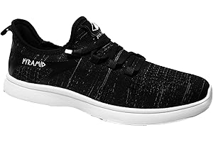 Pyramid Men’s Path Lite “Hey Bro” Slip-On Knit Bowling Shoes - Lightweight Seamless Design, Athletic Fit, Breathable Knit Upper, Universal Slide Soles