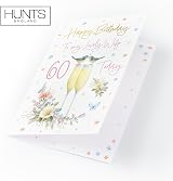 Hunts England 60th Wife Champagne Flutes Card Gold Foil A5 Milo's Gallery view 6