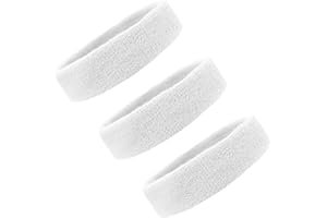 Kenz Laurenz Sweat Bands/Headbands for Women Men Elastic Headband Sports Sweatbands Athletic Stretchy Head Band Workout Running Basketball Moisture Wicking Terry Cloth Set Sweat Hair