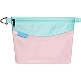 pack all Water-resistant Material Zipper Pouch, Mesh Zipper Bag for Storage, Travel, Office (Medium, Pink)