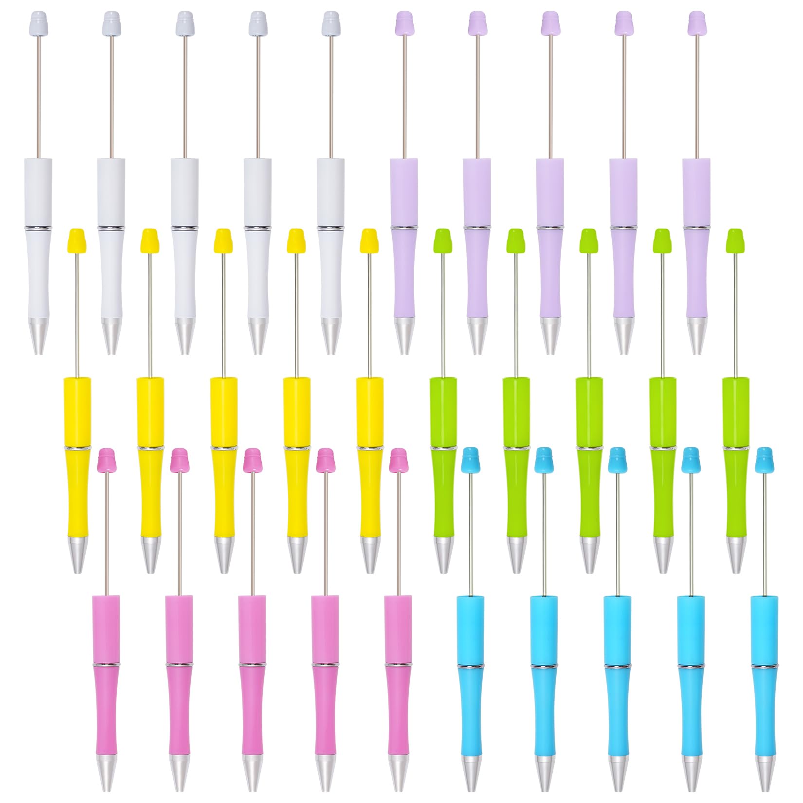 Photo 1 of **8 PIECES**jiebor 30Pcs Beadable Pens Plastic Bead Ballpoint DIY Cute Cool Pens Black Ink for Women Men Bridal Graduation Gift Office Supplies White Yellow Green Blue Purple