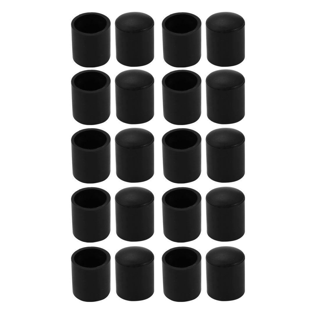 sourcingmap 12mm Inner Diameter Chair Leg Floor Protectors Table Feet Tips Covers Caps 20pcs