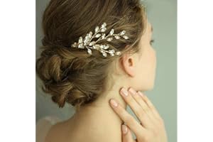 YERTTER Vintage Bride Wedding Hair Comb Accessories for Brides Crystal Bridal Hair Comb for Women and Girls (Gold)