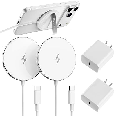 New for MagSafe Charger: Magnetic Wireless Charging Pad for iPhone 17 16 15 14 13 12 Series AirPods 4-2 Pro, Strong Magnet, with PD20W Charging Block, Ultra-Thin Portable 2 Pack 5FT