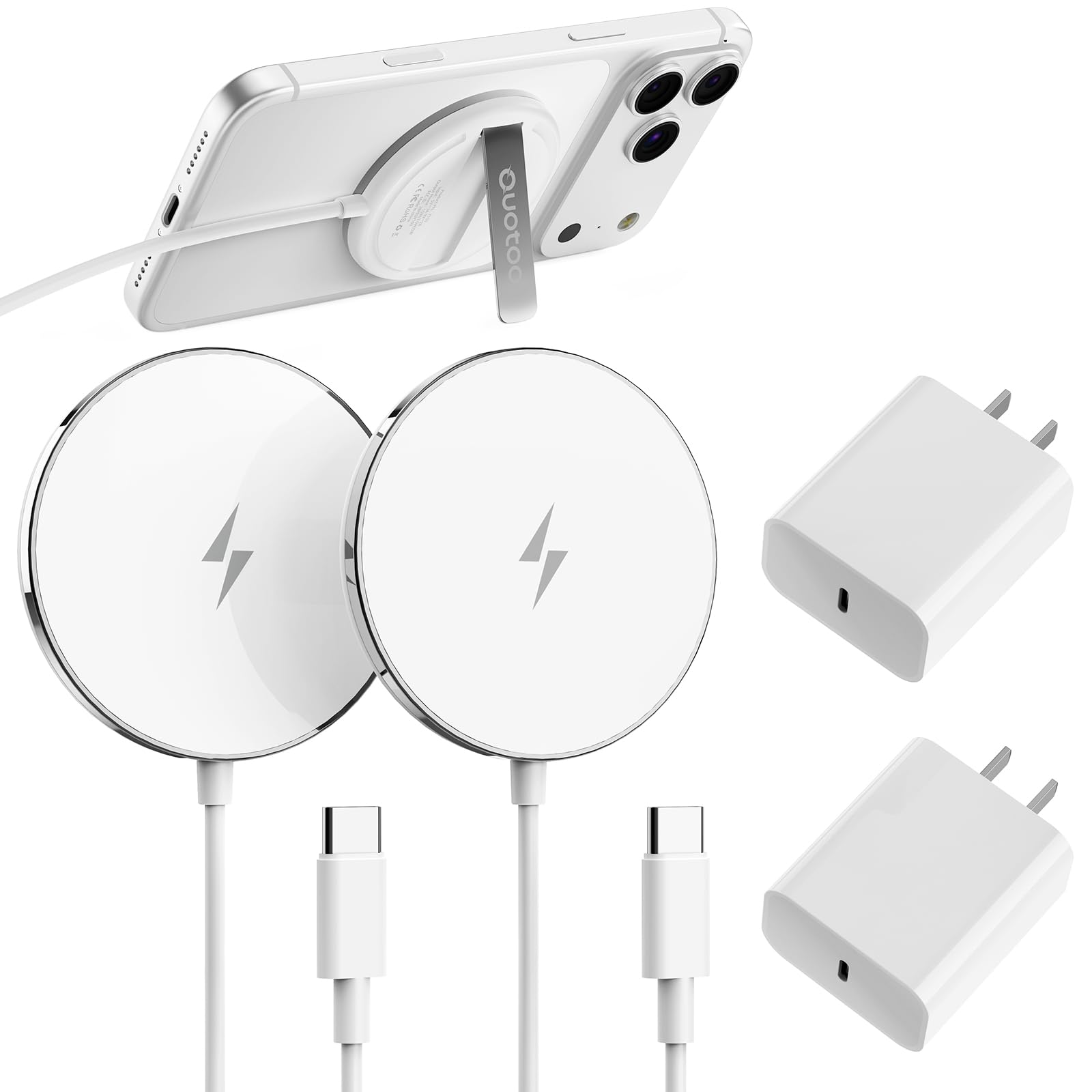 New 2Pack 5FT for MagSafe Charger: Magnetic Wireless Charging Pad for iPhone 17 16 15 14 13 12 Series AirPods 4-2 Pro, Strong Magnet, with PD20W Charging Block, Ultra-Thin Portable