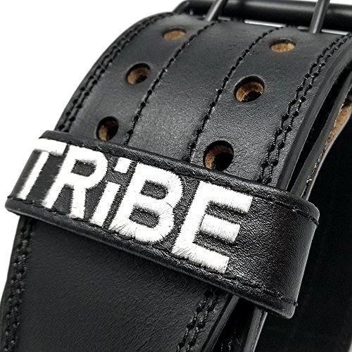 Weightlifting Belt for Men and Women, Genuine Leather - 5mm Thick - 4" Wide - Black Color - Double Prong - For Weight Lifting, Power Lifting, Cross Fit and Lower Back Support (Large) - Thumbnail 3