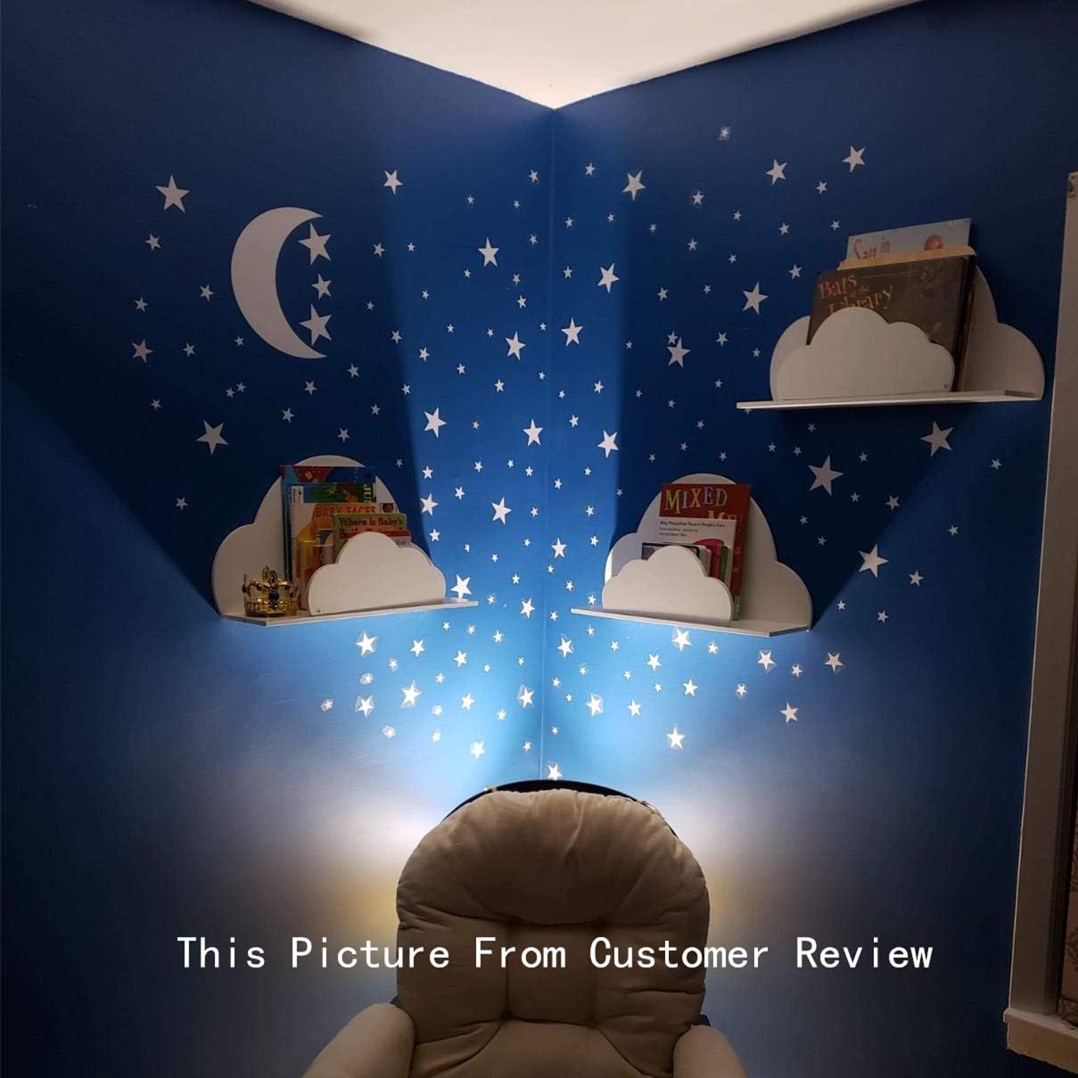 Moon and Stars Wall Decal Vinyl Sticker for Kids Boy Girls Baby Room Decoration Good Night Nursery Wall Decor Home House Bedroom Design YMX16 (White): Arts, Crafts & Sewing
