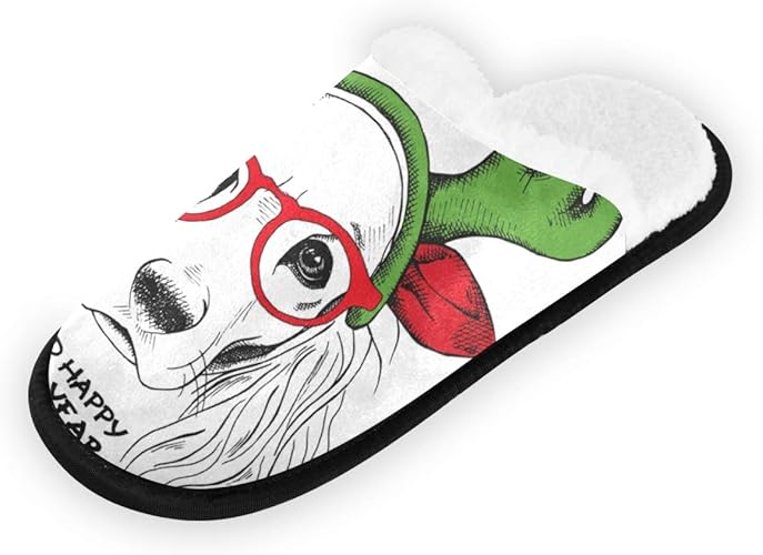 Amazon Ldiyjp メリーチャーストマスファニーライオン屋外スリッパコットンハウスシューズ屋内男性女性女の子のための冬の滑り止めファジーフィートスリッパ スリッパ ルームシューズ