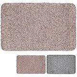 Indoor Super Absorbs Mud Doormat 28"x 18"Latex Backing Non Slip Door Mat for Small Front Door Inside Floor Dirt Trapper Mats Cotton Entrance Rug Shoes Scraper Machine Washable Carpet Brownish Tan