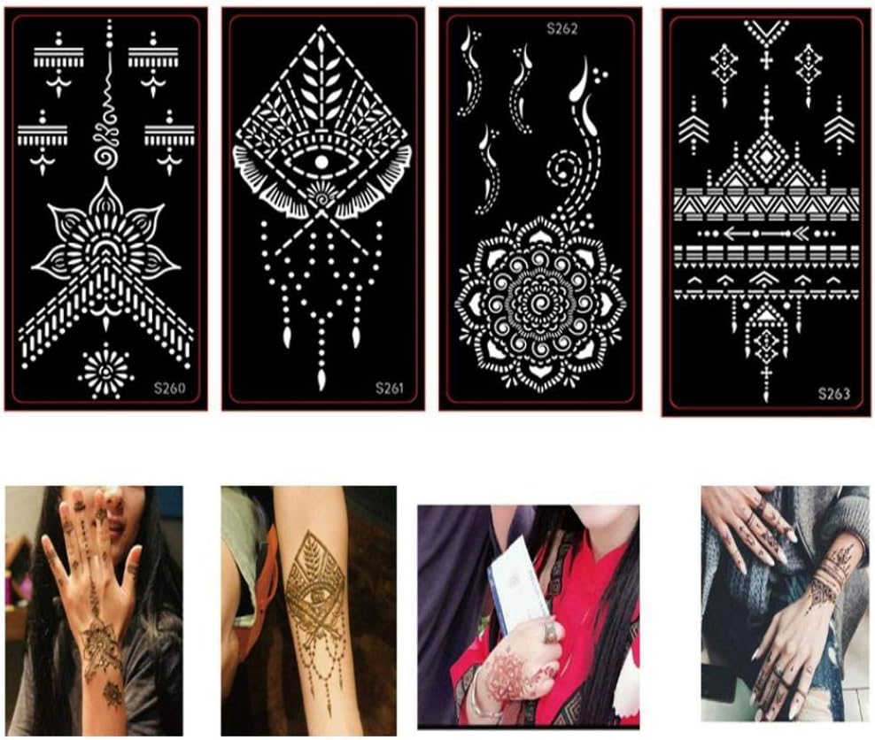 KAMRL Fake Tattoos India Tattoo Hollow Template Paste Semi-Permanent Tattoo Tattoo Spray Painted Hand-Painted Template
