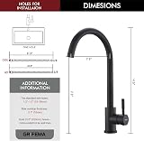 GRIFEMA G4008B Black Kitchen Tap 360° Spout Hot Cold Mixer Stainless Steel 3/8 view 7