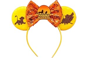 CLGIFT Lion King Minnie Ears,Pick your color, Simba Minnie Ears, Animal Kingdom minnie ears, Rainbow Sparkle Mouse Ears, Cheetah Sequin Minnie Ears (Lion King)