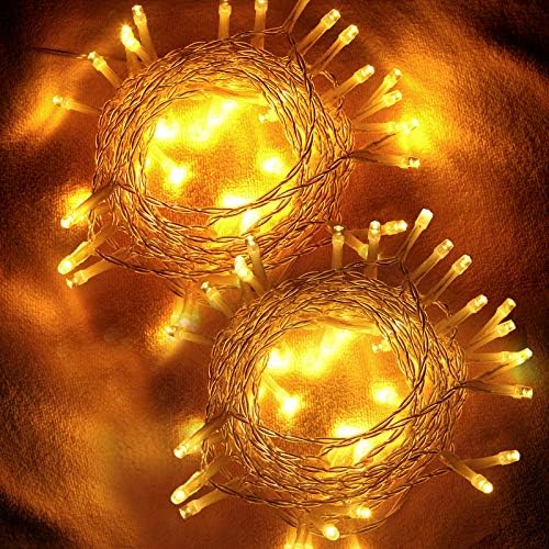 [2 Pack] 50 LEDs Battery Fairy Lights Warm White, IP65 Waterproof