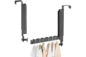 2pcs Over The Door Hanger Hook, Foldable Over Door Drying Rack Behind Door Hooks Portable Door Hanging Clothes Organizer for 