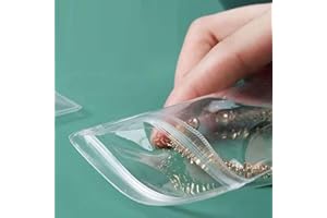 AEOJOOR Small Plastic Bags, 100 Pcs Mini Baggies, Clear Plastic Jewelry Thick Self Sealing PVC Zip lock Bags, Resealable Poly Baggies for Pill, Beads, Screws, Packaging (2.4x3.1"）