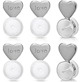 Kerryjewl Rubber Earring Backs for Droopy Ears,Silicone Earring Lifter for Heavy Earrings and Studs, Secure Earing Backs Replacement(Silver)