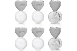 Kerryjewl Rubber Earring Backs for Droopy Ears,Silicone Earring Lifter for Heavy Earrings and Studs, Secure Earing Backs Replacement(Silver)