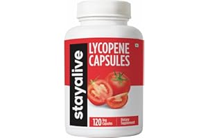 STAY ALIVE Lycopene Supplement for Men 60mg, Natural Tomato Extract Powder, 120 Capsules with 4 Months Supply, 100% Veg Lycopene Complex, Non-GMO and Gluten Free Carotenoid Supplement
