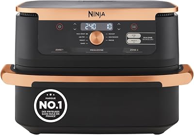 Foodi FlexDrawer Air Fryer 2 Compartiments, 10,4L, Noir/Cuivre