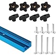 POWERTEC 71170 17-Piece Universal T-Track Kit w/ 48-Inch T Track and 16-piece 5/16"-18 Hardware kit
