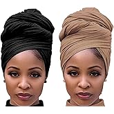Youme Head Wraps for Women Large Headband Turban Scarf for Black Hair band African Stretch Jersey Turban Hair Band
