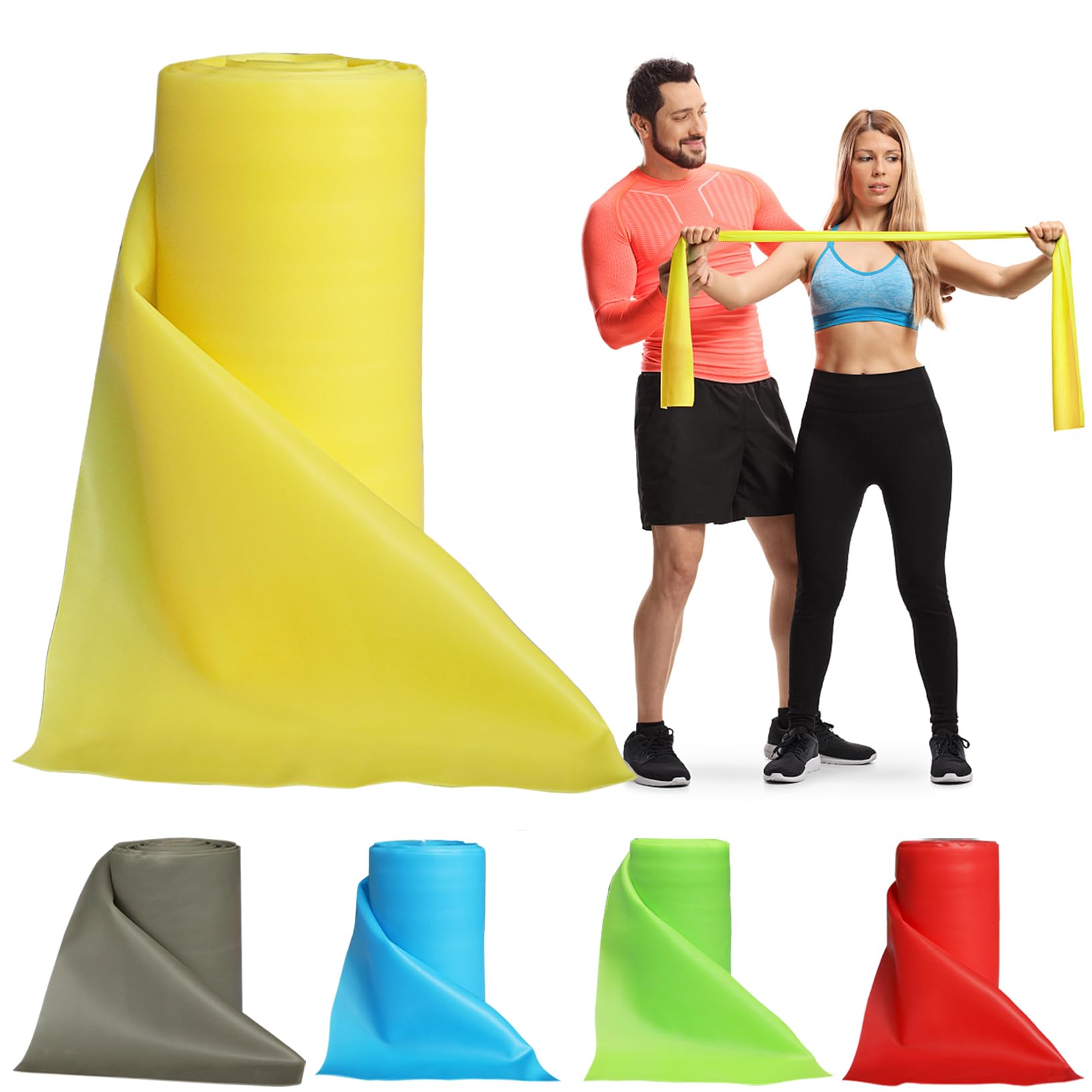 Resistance Bands Professional Bulk Rolls. Elastic Physical Therapy Band. Resistance Bands Elastic Exercise Bands for Recovery, Physical Therapy, Yoga, Pilates, Rehab,Fitness
