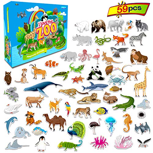 SpriteGru 59 PCS Farm Animal Zoo Magnets For Toddlers Kids, Perfect Preschool Learning