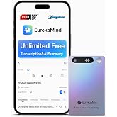 EurekaMind AI Voice Recorder, AI Note Taker, Unlimited Transcription, Lite | Action Items, Ask Agent, 138 Languages, Ultra-Slim, Contact Insight, App Control, for Meetings, Calls, Lectures, Interviews