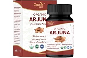 ORGANIC SPREE Arjuna 120 Tablets – USDA Organic Terminalia Arjuna Supplement – Supports Heart & Cardiovascular Health*