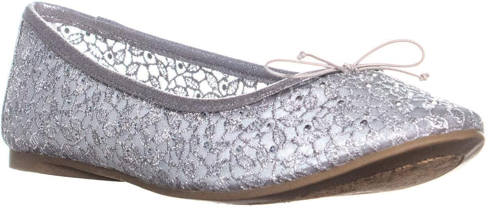 silver ballet flats