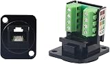 QIANRENON RJ45 8P8C Cat5E Screw Terminal Adapter Keystone Jack Black Network view 2