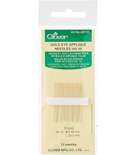 Amazon.com: Clover Black Gold Needles: Applique/Sharps Assorted, 1