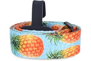 CLOUDMUSIC Ukulele Strap Clip On No Drill J Hook For Soprano Concert Tenor Baritone With Hawaiian Tropical Pattern (Printed Pineapple)