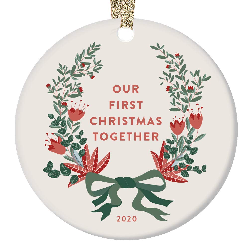 first christmas together ornament 2020 Amazon Com First Christmas Together Ornament 2020 Couples Keepsake Boyfriend Girlfriend Partner Anniversary Bridal Shower Just Married Newlyweds Wedding Gift Boho Floral 3 Flat Circle Ceramic Holiday Home Decor Handmade first christmas together ornament 2020