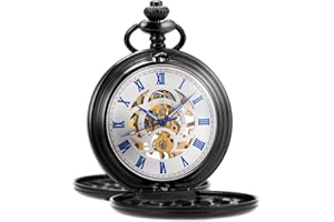 ManChDa Mechanical Pocket Watch for Men Vintage Pocket Watch with Chain Smooth Face