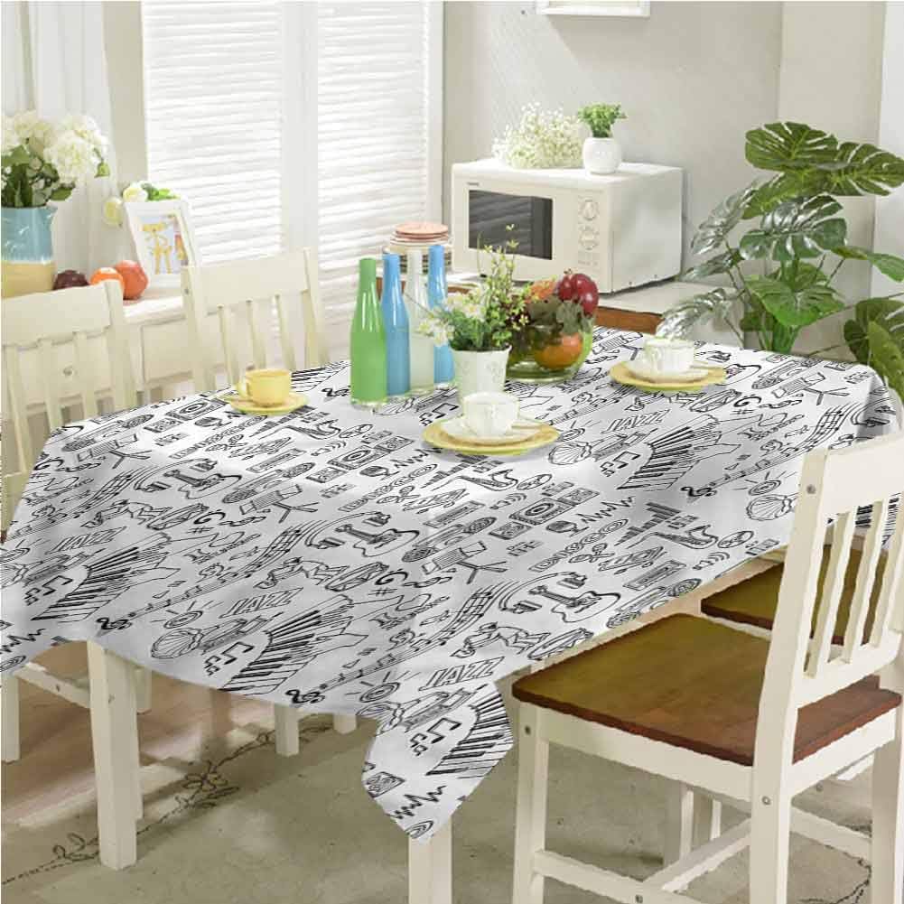 Restaurant Table Cover Variety of Instruments Birds 54"x72
