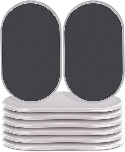 Ezprotekt 8 Pcs Reusable Oval Carpet Furniture Sliders Beiges