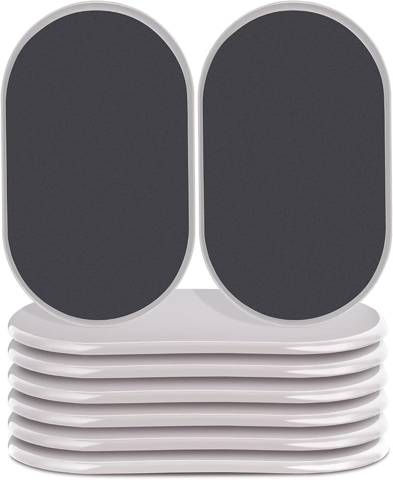 Ezprotekt 8 Pcs Reusable Oval Carpet Furniture Sliders Beiges