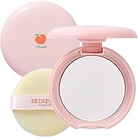 SKINFOOD Peach Cotton Pore Blur Pact - Sebum Control Pack with Silky Texture - Long Lasting Makeup Fixing - Pore Primer with