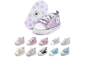 BEIDI Baby Girls Boys Shoes Soft Anti-Slip Sole Newborn First Walkers High Top Canvas Denim Unisex Infant Sneaker